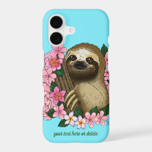 Sloth Pink Flowers