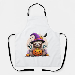 Sloth Pink Hat Halloween Apron