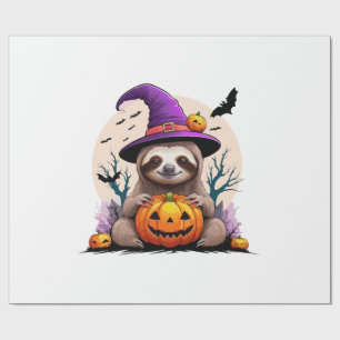 Sloth Pink Hat Halloween Wrapping Paper