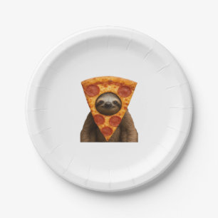 Sloth pizza funny weird prank meme cute happy chri paper plate