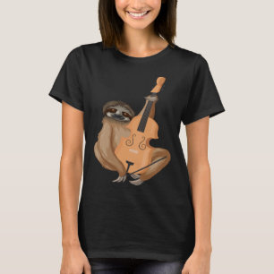 Sloth Playing Cello Orchestra Music Instrument Cel T-Shirt