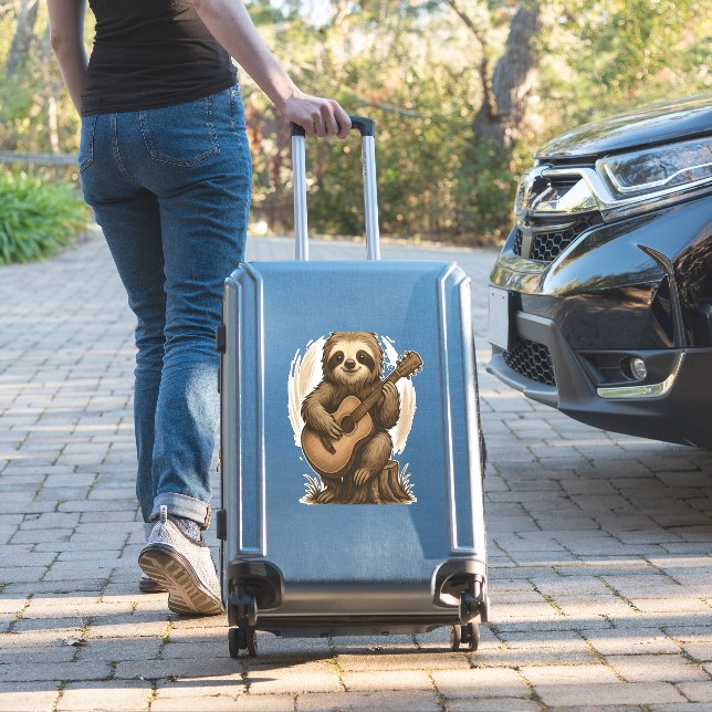 Sloth Playing Guitar (Suitcase Insitu)