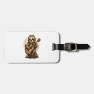 Sloth Playing Guitar Luggage Tag