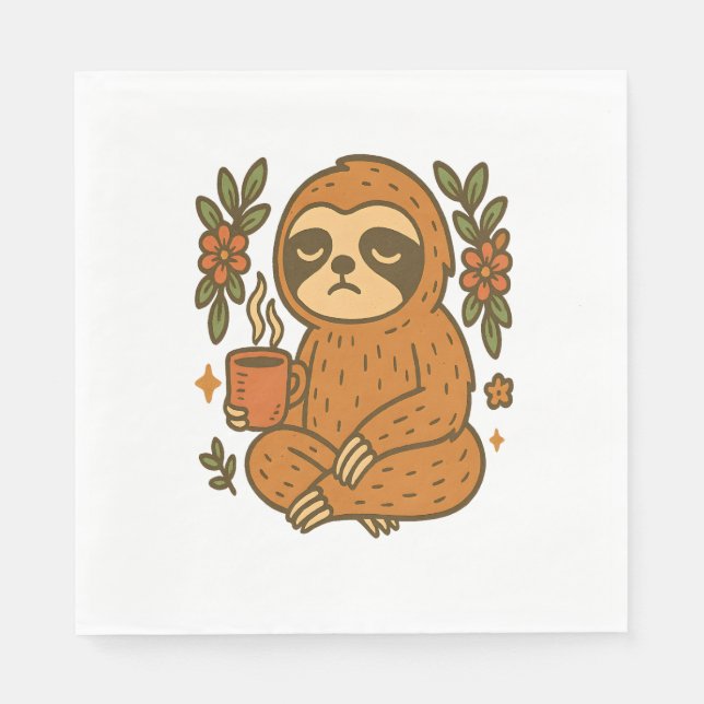 Sloth Playing Guitar Napkin (Front)