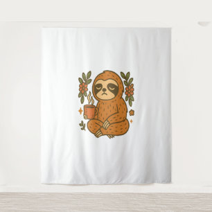 Sloth Playing Guitar Tapestry