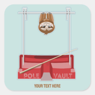 Sloth Pole Vaulting Sports Day Square Sticker