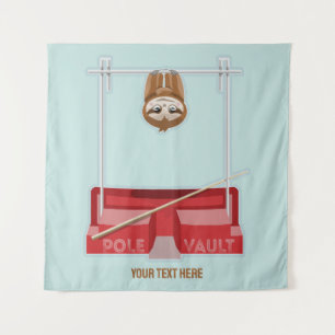 Sloth Pole Vaulting Sports Day Tapestry