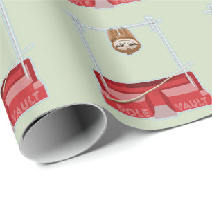 Sloth Pole Vaulting Sports Day Wrapping Paper