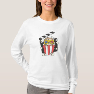 Sloth Popcorn Time Funny Animals Eating Movies T-Shirt