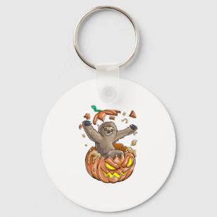 Sloth Pumpkin Halloween Key Ring