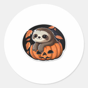 sloth pumpkin Halloween sticker Oversized T-Shirt