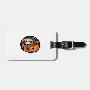 sloth pumpkin Halloween sticker Oversized T-Shirt Luggage Tag