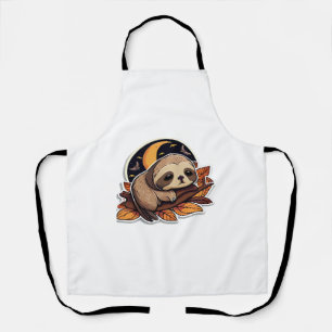 sloth pumpkin Halloween sticker style 2 Classic T- Apron