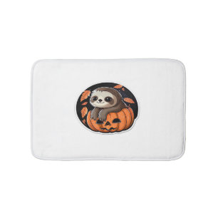 sloth pumpkin Halloween sticker style 2 Classic T- Bath Mat
