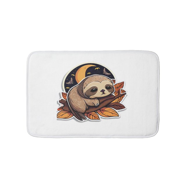 sloth pumpkin Halloween sticker style 2 Classic T- Bath Mat (Front)