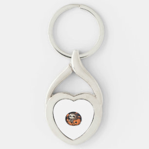 sloth pumpkin Halloween sticker style 2 Classic T- Key Ring