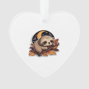 sloth pumpkin Halloween sticker style 2 Classic T- Ornament