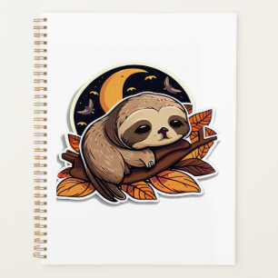 sloth pumpkin Halloween sticker style 2 Classic T- Planner