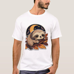 sloth pumpkin Halloween sticker style 2 Classic T- T-Shirt