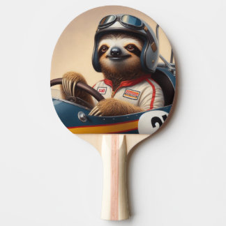 Sloth Racecar Driver Ping Pong Paddle