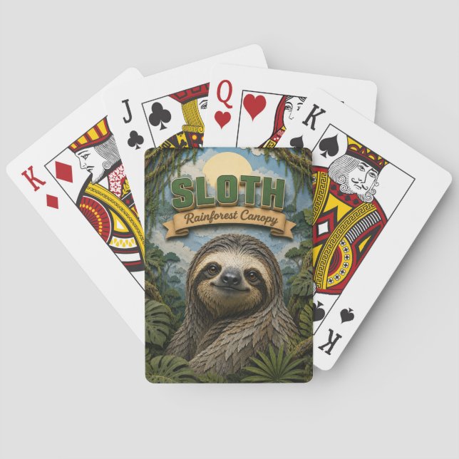 Sloth Rainforest Canopy POPCUT Playing Cards (Back)