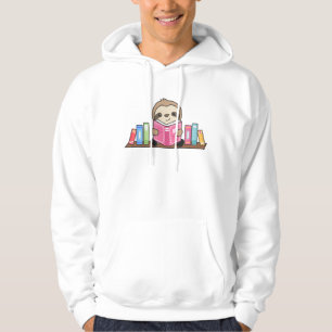 Sloth Reads A Book Reader Rat Cute Sloths Hoodie