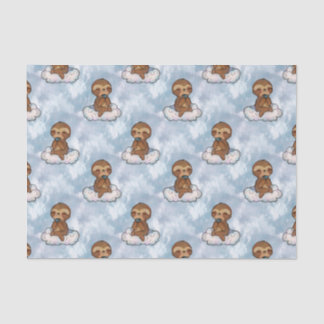 Sloth Relaxing on Cloud Tissue Paper
