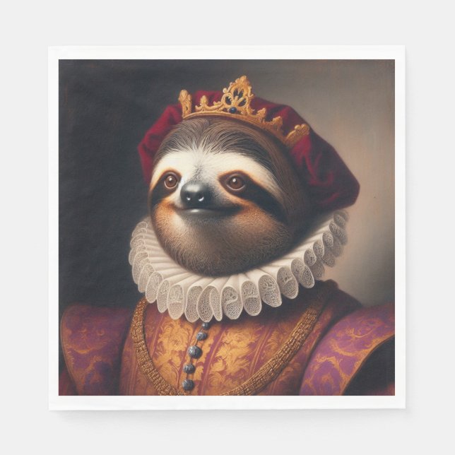 Sloth Renaissance King Napkin (Front)