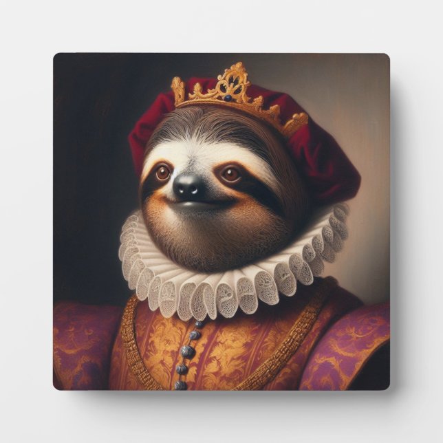Sloth Renaissance King Plaque (Front)