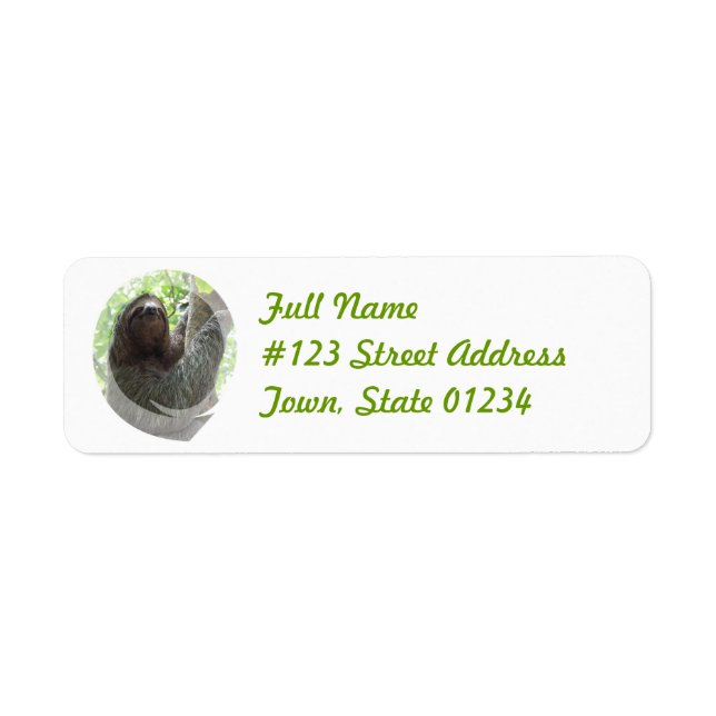 Sloth Return Address Mailing Label Return Address Label (Front)