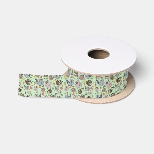 Sloth Ribbon Satin Ribbon (Spool)