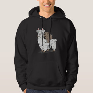 Sloth Riding a Llama Cute Llama Sloth Alpaca Hoodie