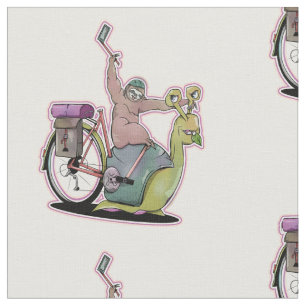 Sloth riding a snail fabric