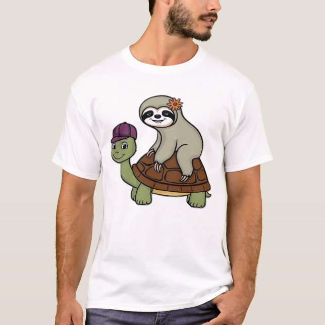 Sloth riding a turtle Classic T-Shirt (Front)