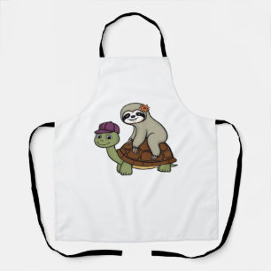 Sloth riding a turtle Classic T-Shirt Apron