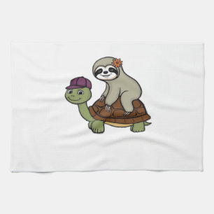 Sloth riding a turtle Classic T-Shirt Tea Towel
