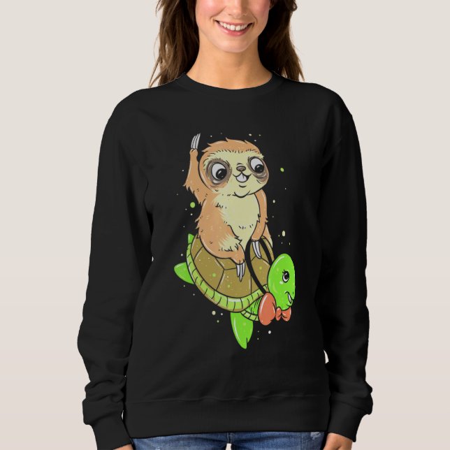 Sloth Riding A Turtle Sloth Turtle Sloth Classic Sweatshirt (Front)