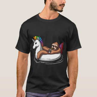 Sloth Riding A Unicorn Float T-Shirt