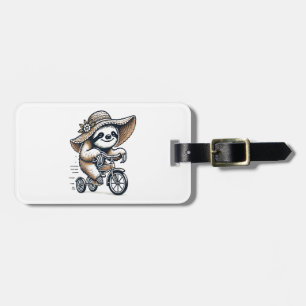 Sloth Riding Bike Luggage Tag