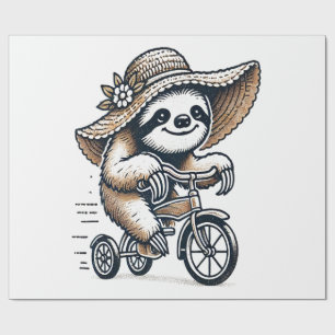Sloth Riding Bike Wrapping Paper