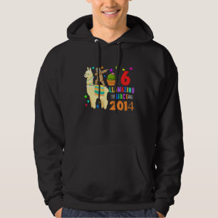 Sloth Riding Llama 6Th Birthday Girl Kids 6 Years Hoodie