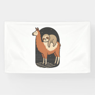 Sloth Riding Llama Banner