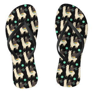 Sloth Riding Llama Birthday Thongs