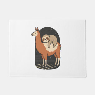 Sloth Riding Llama Doormat