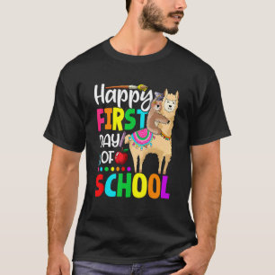 Sloth Riding Llama Happy First Day Of School Teac T-Shirt