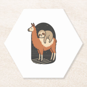 Sloth Riding Llama Paper Coaster