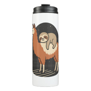 Sloth Riding Llama Thermal Tumbler
