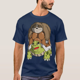 Sloth Riding Turtle Dont Hurry Be Happy Sloth 1 T-Shirt
