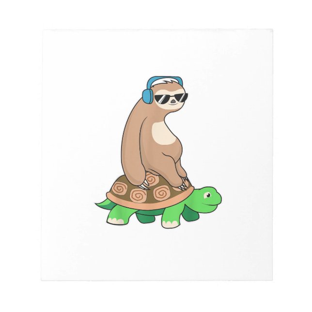 Sloth Riding Turtle - Lazy Sloth T Shirt Gift T-Sh Notepad (Front)