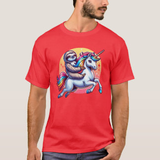 Sloth Riding Unicorn friend T-Shirt